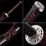 YONG XIN SWORD-Samurai Katana Sword, Japanese Handmade, Practical, 1095 Carbon Steel, Tempered/Clay Tempered, Full Tang, Sharp, Scabbard