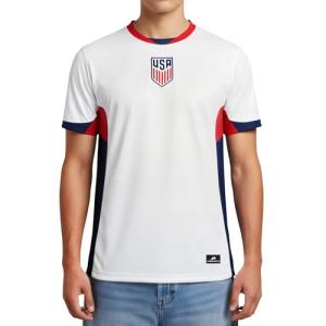 Icon Sports Official US Men's National Soccer Team Game Day Shirt - Unisex Adult - USA82PF White XL