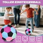 KUYOTQ Soft Fabric Indoor Size 4 Soccer Ball, Kids Youth Training Practice Ball, Lightweight Cloth Soccer Ball for Toddlers, Beginners, Living Room Bedroom Play