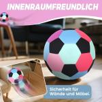 KUYOTQ Soft Fabric Indoor Size 4 Soccer Ball, Kids Youth Training Practice Ball, Lightweight Cloth Soccer Ball for Toddlers, Beginners, Living Room Bedroom Play