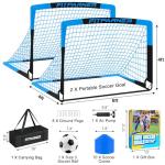 Kids Soccer Goals for Backyard Set - 2 Set of 5X3.6 ft Soccer Nets for Kids Age 3-14,Portable Pop Up Soccer Training Equipment Kit with 20 ft Agility Ladder, Soccer Ball for Toddler Youth Outdoor