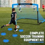 Kids Soccer Goals for Backyard Set - 2 Set of 5X3.6 ft Soccer Nets for Kids Age 3-14,Portable Pop Up Soccer Training Equipment Kit with 20 ft Agility Ladder, Soccer Ball for Toddler Youth Outdoor