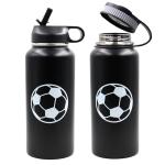 32 oz Soccer Water Bottle with Dual Lids