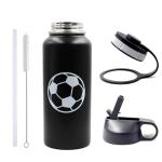 32 oz Soccer Water Bottle with Dual Lids