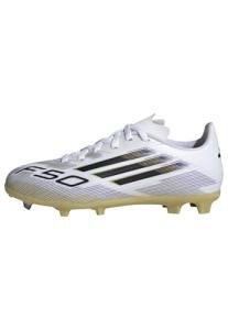Adidas Unisex-Kids F50 League Firm Ground/Multi Ground, White/Black/Gold Metallic, 2