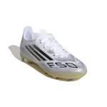Adidas Unisex-Kids F50 League Firm Ground/Multi Ground, White/Black/Gold Metallic, 2
