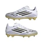 Adidas Unisex-Kids F50 League Firm Ground/Multi Ground, White/Black/Gold Metallic, 2