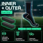 Lux Dual Grip Socks - Soccer Grip Socks for Men and Women. GripArray™ Engineered Performance & Comfort - Anti-Slip Grip Socks for Soccer
