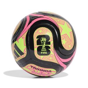 Adidas Unisex-Adult World Cup Soccer Ball, Black/Lucid Lemon/Lucid Pink, 5