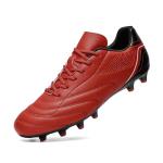 HaloTeam Soccer Shoes Mens Cleats Outdoor Professional Training Turf Football Boots Breathable Athletic Sneaker for AG/FG,Red,3 US