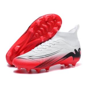 Up run Men's High Top Soccer Shoes FG Long Spikes Adult Football Shoes Lightweight Professional Athletic Training