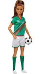 Barbie Careers Fashion Doll & Accessory, Soccer Player with Brunette Ponytail, #16 Uniform, Tall Socks, Cleats & Ball