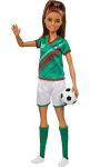 Barbie Careers Fashion Doll & Accessory, Soccer Player with Brunette Ponytail, #16 Uniform, Tall Socks, Cleats & Ball