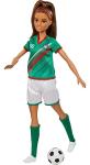 Barbie Careers Fashion Doll & Accessory, Soccer Player with Brunette Ponytail, #16 Uniform, Tall Socks, Cleats & Ball