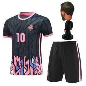 RIKPR Soccer Jersey for Boys Girls Youth Size Uniform Kids Football Shirt birthday present (black, 8-9years/size24)