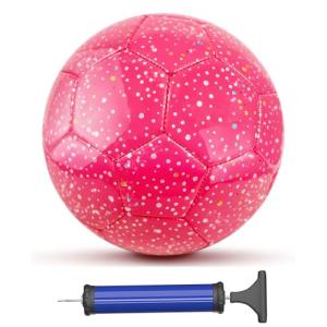 AceVernine Soccer Balls Size 3, Sparkle Soccer Ball for Girls Kids 3-8 4-6 6-8 Glitter Outdoors Sports Recreation Playing Ball for Birthday Easter Soccer Gifts (Pink, Size 3)