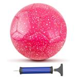 AceVernine Soccer Balls Size 3, Sparkle Soccer Ball for Girls Kids 3-8 4-6 6-8 Glitter Outdoors Sports Recreation Playing Ball for Birthday Easter Soccer Gifts (Pink, Size 3)