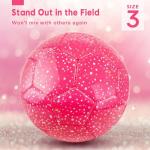 AceVernine Soccer Balls Size 3, Sparkle Soccer Ball for Girls Kids 3-8 4-6 6-8 Glitter Outdoors Sports Recreation Playing Ball for Birthday Easter Soccer Gifts (Pink, Size 3)