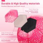 AceVernine Soccer Balls Size 3, Sparkle Soccer Ball for Girls Kids 3-8 4-6 6-8 Glitter Outdoors Sports Recreation Playing Ball for Birthday Easter Soccer Gifts (Pink, Size 3)