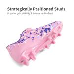 DREAM PAIRS Boys Girls Soccer Cleats Kids Football Shoes for Little/Big Kid,Size 10 Toddler,Pink/Purple,SDSO2307K