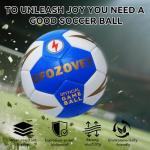 OFOZOVEY Soccer Ball Size 5 for Youth and Adults,Official Size PU Soccer Balls for Training,Soft Touch,Classic Indoor Outdoor Soccer Ball with 1 Pump 1 Net Bag and 1 Needle,Ideal Gift for Youth Adult.