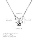 LOVECOM 925 Sterling Silver Soccer Bow Necklaces for Women Team Coach Player Dainty 14K Gold Plated Bow Knot Charm Peandant Necklace Sports Accessories Jewelry Gifts for Sport Lovers Daughter (Silver)