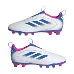 Adidas Unisex-Kids Goletto IX Laceless Firm Ground/Multi Ground Soccer, White/Bright Royal/Team Shock Pink, 11