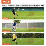 VEVOR Soccer Rebounder Rebound Net, Kick-Back 39"x39", Portable Football Training Gifts, Aids & Equipment for Kids Teens & All Ages, Easy Set Up & Perfect Storage