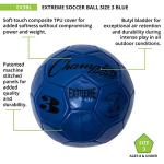 Champion Sports Extreme Series Soccer Ball, Size 3 - Youth League, All Weather, Soft Touch, Maximum Air Retention - Kick Balls for Kids Under 8 - Competitive and Recreational Futbol Games, Blue
