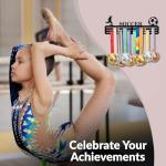 Resama Soccer Medal Hanger Holder Display Rack for Awards Ribbons Personalized Medal Sports Themed Race Ribbon Holder for Wall Metal Display for Men Boy Girl Kid
