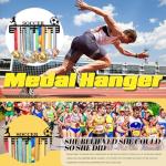 Resama Soccer Medal Hanger Holder Display Rack for Awards Ribbons Personalized Medal Sports Themed Race Ribbon Holder for Wall Metal Display for Men Boy Girl Kid