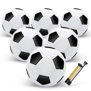 Zantrech 6 Pack Soccer Balls with Pump Needle, Size 3 Soccer Training Ball Practice for Kids,Youth and Adults, Soccer Ball Bulk