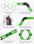 GHB Hex Agility Rings Speed Rings with Carrying Bag 6 Set Portable Hexagon Rings, Agility Ladder for Agility Footwork Training (Green)