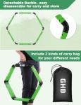 GHB Hex Agility Rings Speed Rings with Carrying Bag 6 Set Portable Hexagon Rings, Agility Ladder for Agility Footwork Training (Green)
