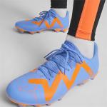 PUMA Mens Future Play Firm, Artificial Ground Soccer Cleats, Blue Glimmer-PUMA Mens White-Ultra Orange, 11.5