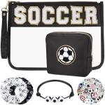 Nunubeo 55 PCS Soccer Gifts, Gift for Girls Teen Girls, Makeup Bag with Chenille Letter Patch, Soccer Lover & Team Gifts, Gift for Daughter Granddaughter Friends Niece Her, Easter Basket Stuffers