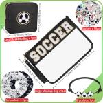 Nunubeo 55 PCS Soccer Gifts, Gift for Girls Teen Girls, Makeup Bag with Chenille Letter Patch, Soccer Lover & Team Gifts, Gift for Daughter Granddaughter Friends Niece Her, Easter Basket Stuffers