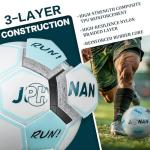 JPHNAN Size 5 Soccer Ball for Adults – High Elasticity, Waterproof, Durable TPU Soccer Ball for Outdoor Training & Matches White Light Blue