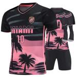 Boys' Soccer Jerseys Kids Shirt Youth Training clothes with Socks Gift Kit Set (black/pink, 12-13years)