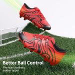 DREAM PAIRS Boys Girls Soccer Cleats Youth Firm Groud Baseball Cleats Sport Athletic Outdoor Trainning Football Shoes for Little/Big Kid,Size 6 Big Kid,Red/Black/Silver,160472-K