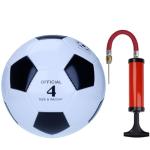 NiuXTool Classic Black & White Soccer Ball with Pump - Machine Stitched PU Leather - Durable Training & Match Ball - Sizes 3, 4, & 5 for Kids & Adults (Black + White, 4)