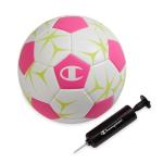 Champion Prodigy Soccer Ball (Size 4, White/Optic Pink/Evening Primrose) – Matte Finish, 32-Panel Design, Enhanced Control, PVC Cover & Butyl Bladder, for Indoor & Outdoor Training, Includes 6" Pump