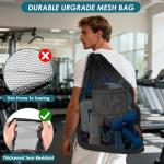 Heavy Duty Soccer Ball Net Bag(100L Extra Large Capacity 10-12Balls), Drawstring Mesh Ball Bag with Zipper Pocket, Sports Equipment Storage Organizer Hold for Gym, Beach, Cloth, Swimming Gears (1)