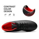 DREAM PAIRS Men's Firm Ground Soccer Cleats Shoes,Size 10.5,Black/Red,MEGA-1