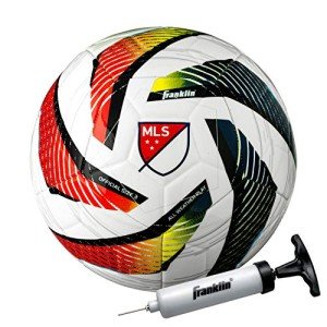 Franklin Sports MLS Tornado - Official Size 5 - Soft Cover - Weight Soccer Ball - Air Pump Included