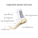 Men's Soccer Non Skid Ball Socks Anti Slip Grip Non Slip Socks, Shin Guard Sleeves, Guard Straps for Football (white)