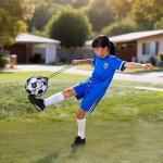 Pemoupnd Soccer | Volleyball | Rugby Trainer, Football Kick Throw Solo Practice Training Aid Control Skills Adjustable Waist Belt for Kids Adults