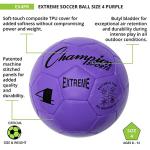 Champion Sports Extreme Series Soccer Ball, Size 4 - Youth League, All Weather, Soft Touch, Maximum Air Retention - Kick Balls for Kids 8-12 - Competitive and Recreational Futbol Games, Purple