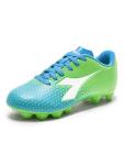 Diadora Cattura Youth Firm Ground Soccer Cleats, Little/Big Kid Sizing, Perfected for Natural and Artificial Playing Surfaces (Green/White/Blue, US Footwear Size System, Big Kid, Men, Numeric, Medium, 5)