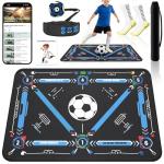 Soccer Training Mat with Video Guide, Non-Slip Silent Football Footwork Training Equipment for Ball Control & Dribbling Skills, Indoor Outdoor Soccer Trainer for All Ages (Belt Version)